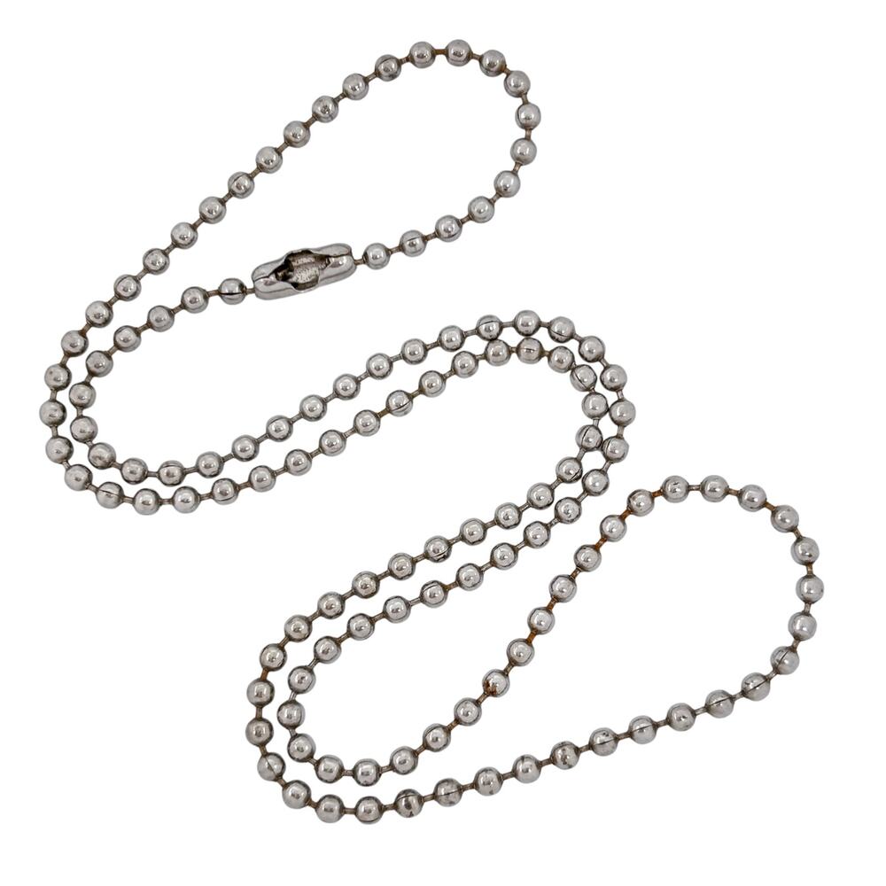 Stainless Steel Bead Chain Necklace | Unisex Minimalist Jewelry | 17.5”